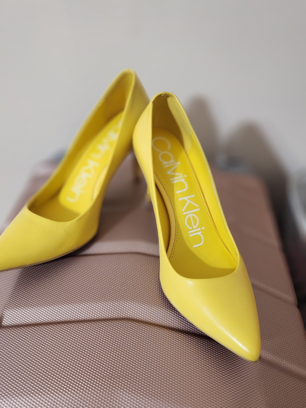 Calvin Klein Yellow Pointed-Toe Pumps